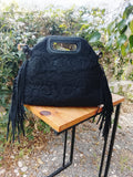 Formentera Noir - Sac Boho Chic Franges