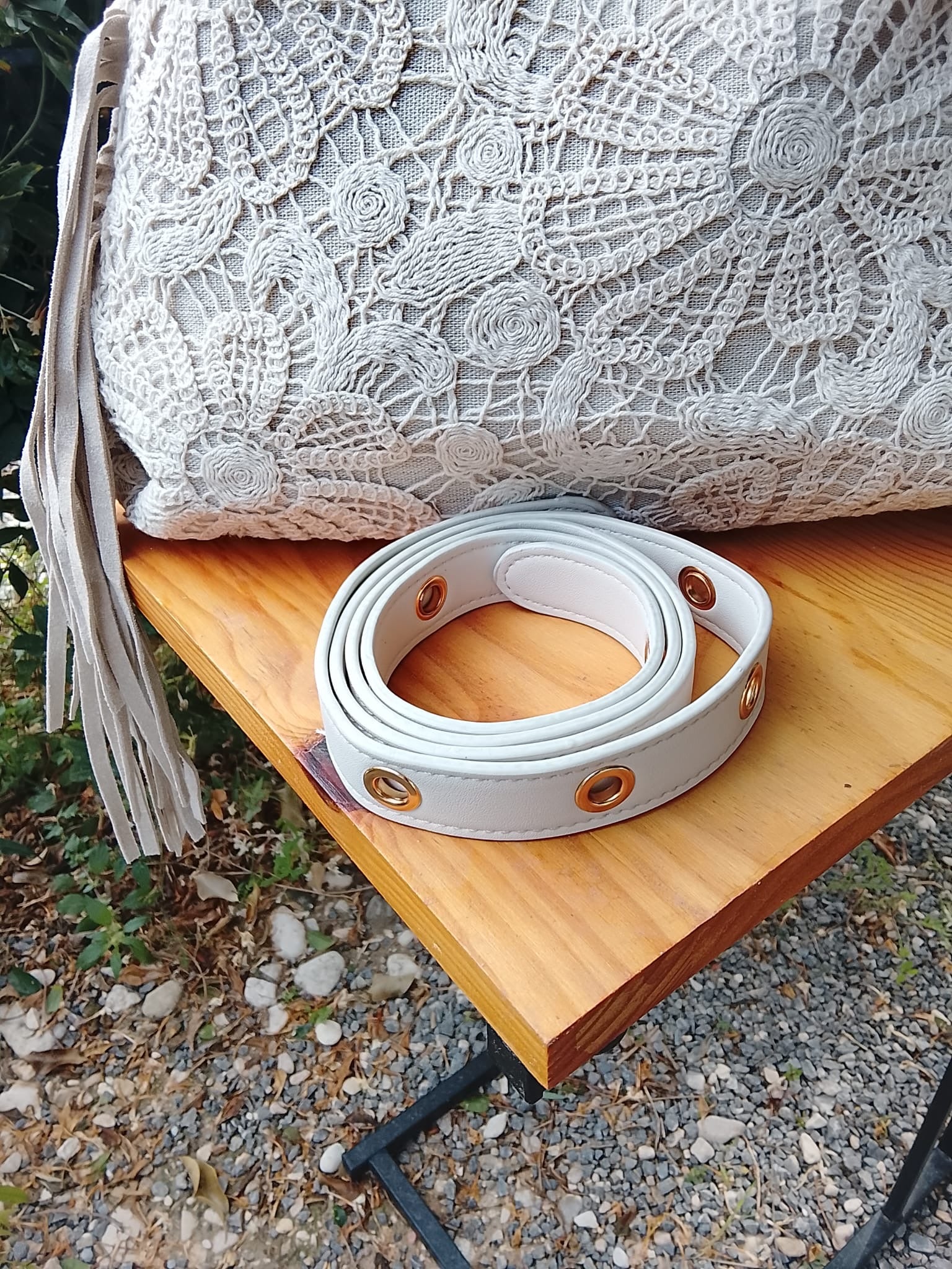 Formentera Crème - Sac Boho Chic Franges